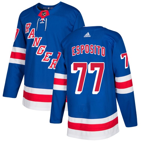 Adidas Men New York Rangers #77 Phil Esposito Royal Blue Home Authentic Stitched NHL Jersey
